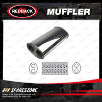 Redback Universal Muffler - 8" x 5" Oval 14" Long 3" Twin In/Twin Out Megaflow