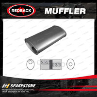 Redback Universal Muffler - 8" x 5" Oval 14" Long 3" Offset/Centre Baffled