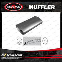 Redback Universal Muffler - 8" x 5" Oval 14" Long 3" Offset/Centre Megaflow