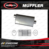 Redback Universal Muffler - 10" x 4" Oval 12" Long 2 1/2" Offset/Centre Triflow