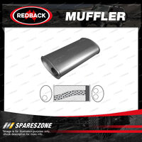 Redback Universal Muffler - 11" x 6" Oval 14" Long 2 1/2" RHS Offset/Twin Out