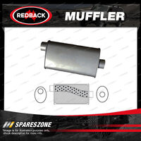 Redback Universal Muffler - 11" x 6" Oval 18" Long 2 1/2" Offset/Centre Megaflow