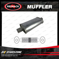 Redback Universal Muffler - 8" x 4" Oval 14" Long 2" Centre/Centre Chambered