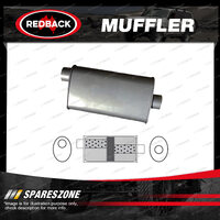 Redback Universal Muffler - 8" x 4" Oval 14" Long 2" Offset/Centre Chambered