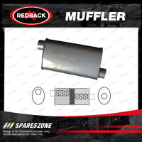 Redback Universal Muffler - 8" x 4" Oval 14" Long 2 1/4" Offset/Centre Baffled