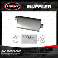 Redback Universal Muffler - 8" x 4" Oval 14" Long 2 1/4" Offset/Centre Megaflow