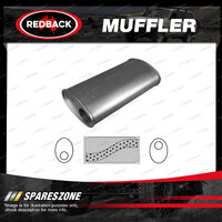 Redback Universal Muffler - 8" x 4" Oval 16" Long 2 1/4" Offset/Offset Megaflow