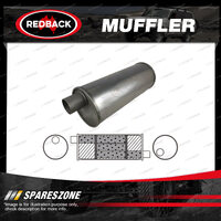 Redback Universal Muffler - 6" Round 22" Long 2" O/O Left Rotation Triflow