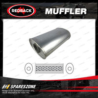 Redback Universal Muffler - 8" x 4" Oval 14" Long 2 1/2" C/C No Spigots