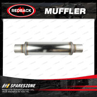 Redback Universal Muffler - 4" Round 14" Long 2 1/2" C/C Mega Power Stainless