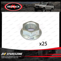 Redback Flanged Nuts - Thread M10 x 1.5 16mm Hex Standard Pack Size 25