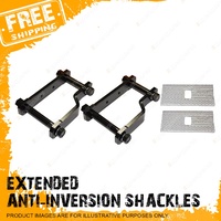 Pair Rear Lift Kit Extended Shackles + Caster Wedge for Toyota Hilux GUN 125 126