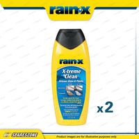 2 x Rain-X X-Treme Clean Heavy-Duty Glass Cleaners 355ML - Renews Glass&Plastic