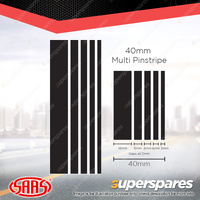 SAAS Multi Pinstripe Car Tape Decals Stickers Black 40mm x 10 Metres