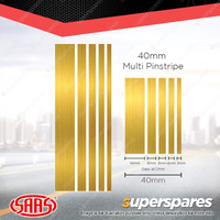 SAAS Multi Pinstripe Car Tape Decals Stickers Gold 40mm x 10 Metres