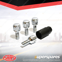 SAAS Lock Bolts Ball Seat Chrome Finish - Wheel Lock Nut Sets 14mm x 1.5 x 1.1