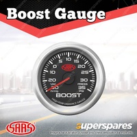 SAAS Electronic Boost Gauge 30inHg-35psi 52mm Black Muscle Series 3