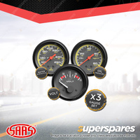 SAAS Triple Gauge Set Mechanical - Water Temperature/Oil Pressure/Volt