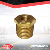 SAAS Gauge Bush Brass Adaptor 3/8-18 NPT Male to 1/8-27 NPT Female