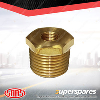 SAAS Gauge Bush Brass Adaptor Thread Size 1/2-14 NPT to 1/8-27 NPT