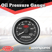 SAAS Electronic Oil Pressure Gauge 0-100psi 52mm Black Muscle Series