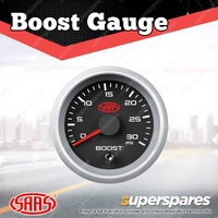 SAAS Mechanical Boost Gauge Diesel 0-30 psi 52mm Black Muscle Series 2