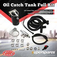 SAAS Oil Catch Tank Full Kit for Nissan Navara D40 2.5L 05 - 15 Black Anodised