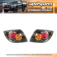 Right & Left Outer Tail Light for Mazda 3 Hatchback BK Black/Amber/Red