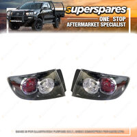 Right & Left Outer Tail Light for Mazda 3 BK Sedan 01/04-12/08 Black/Clear/Red