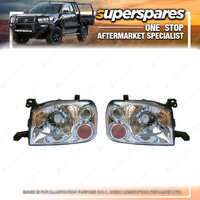 Pair of Head Light Right & Left Side for Nissan Navara D22 11/2001 - On