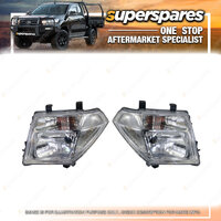 Right & Left Headlight With Globe Shade for Nissan Navara D40 12/2005-01/2010