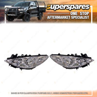 Pair of Head Light Right & Left Side for Peugeot 307 10/2005 - On