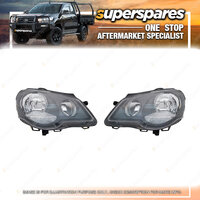 Right & Left Headlight for Volkswagen Polo 9N Black 11/2005-02/2010