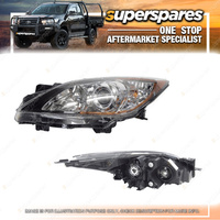 Superspares Left Halogen Headlight for Mazda 3 BL 01/2009-01/2014