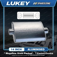 Lukey 8"x4" Oval - 14" Centre/Centre Muffler Original Glass Packed Straight Thru