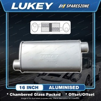 Lukey 8" X 4" Oval - 16" Long Offset/Offset Muffler Original Glass Packed Cham