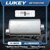 Lukey 8" X 4" Oval - 14" Offset/Centre Muffler 2 1/2" Original Glass Pacbaffled