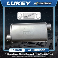 Lukey 8" X 4" Oval - 16" Offset/Offset Muffler 2 Glass Packed - Ultraflo Acms