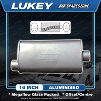 Lukey 8" X 4" Oval - 16" Offset/Centre Muffler 2 Glass Packed - Ultraflo Acms