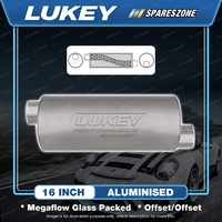 Lukey 6 Round 16" O/O Muffler 2 1/2 Glass Packed Ultraflo Acms No Spigots