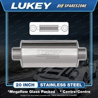 Lukey 7" Round 20" 2 1/4" Offset/Offset Stainless Muffler - Super Turbo