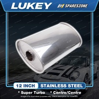Lukey 7"X 4" Oval 12" Stainless Steel Muffler Centre/Centre ID 44.5MM
