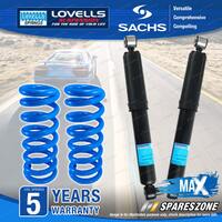 Front Sachs Max Shock Absorbers Lovells Raised Springs for Holden Rodeo RA 4cyl