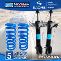 Rear Sachs Shock Absorbers Lovells Sport Low Springs for Subaru Liberty BC BF BJ
