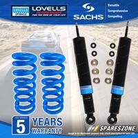 Rear Sachs Shock Absorbers Lovells Raised Springs for Mitsubishi Pajero NW