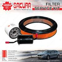 Sakura Oil Air Fuel Filter Service Kit for Mazda 121 Hatch DA 121L DB