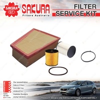 Sakura Oil Air Fuel Filter Service Kit for Ford Mondeo MA MB MC TDCi 2007-2014