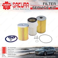 Sakura Oil Air Fuel Filter Service Kit for Isuzu J Series JCR360 JCR420B