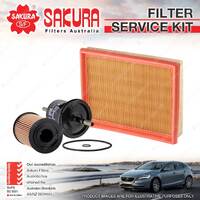 Sakura Oil Air Fuel Filter Service Kit for Citroen Xsara N7 1.6L Petrol 4cyl