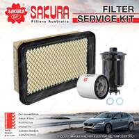 Sakura Oil Air Fuel Filter Service Kit for Daihatsu Charade G203 08/1994-01/1996